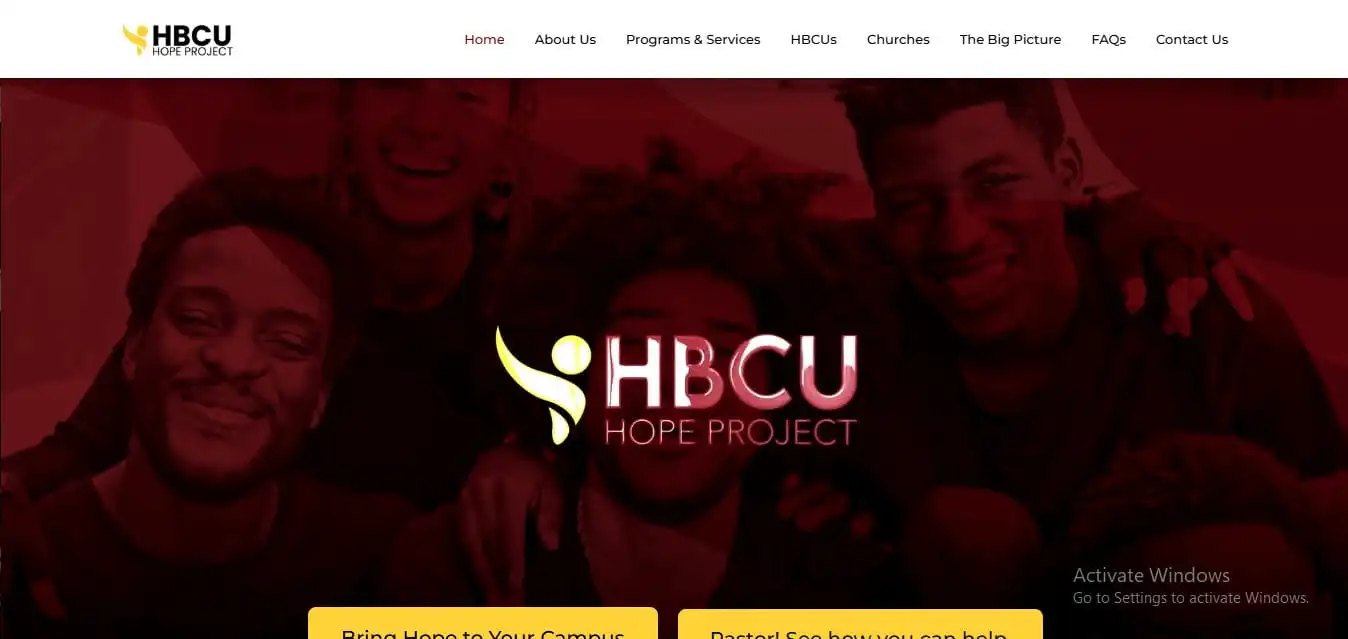 HBCU Education Portal portfolio project preview