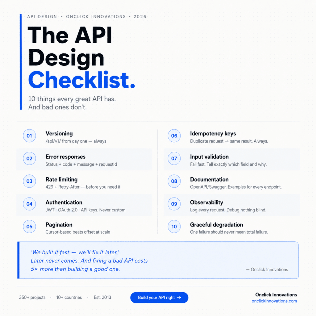 API design checklist — 10 things every great API has